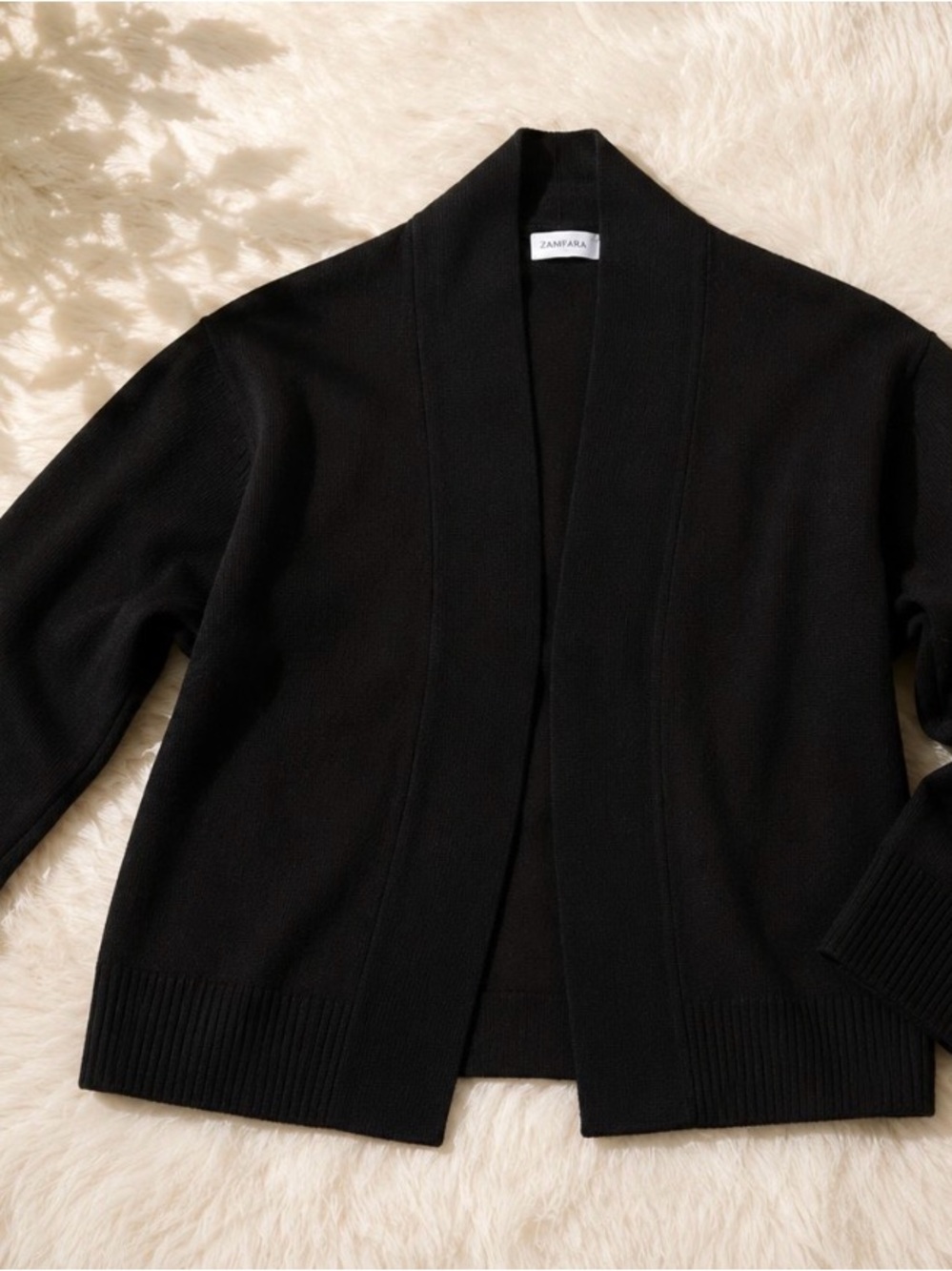 Calvin Klein Black Open-Front Cardigan Blazer